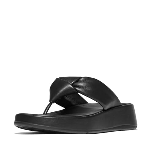 FitFlop womens F-mode Knot Soft-leather Flatform Toe-post Sandals