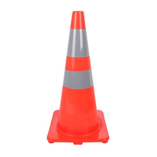 Cônes de signalisation routière 27" en PVC avec 2 bandes réfléchissantes