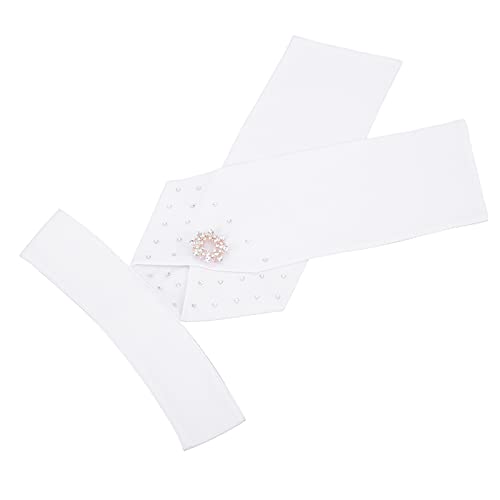 Cravate équestre pratique en coton blanc avec attache rapide pour adulte