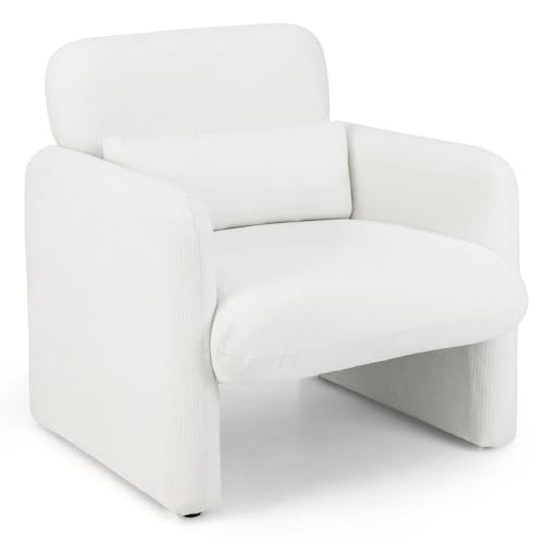 Sillón Chenille Blanco Plegable miniatura 1