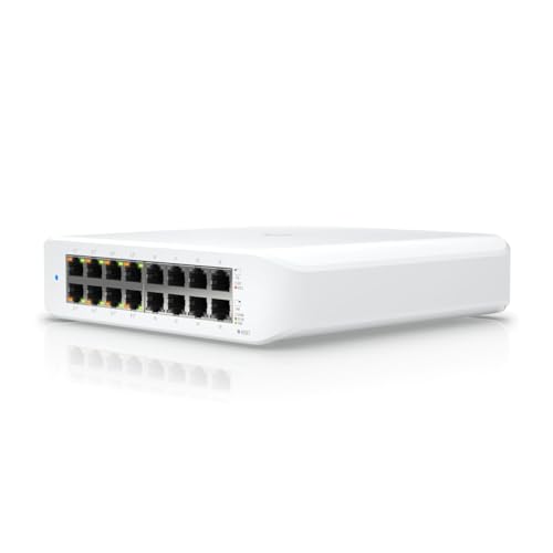 Image of Ubiquiti - UniFi Switch (USW-Lite-16-PoE, 16 Gigabit Ethernet Ports, 8 PoE+ Ports, Wall Mounted)