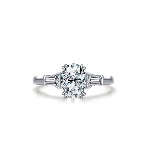 Bague femme argent et pierre zircone blanche ovale pour mariage
