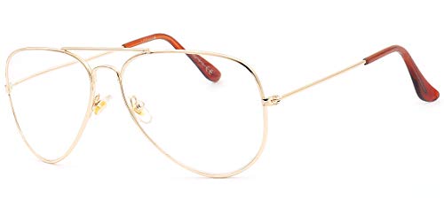 NEWVISION® NV8132 Lunettes de lecture, lunettes de vue lecture pour la presbytie, monture en métal, rétro aviateur (OR, 2.00)
