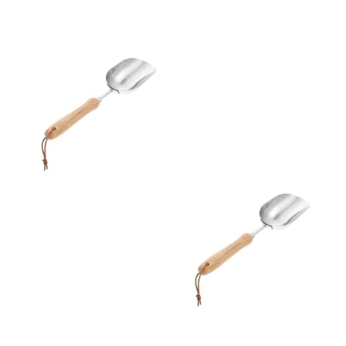TOYANDONA 2 Piezas Pala para Tierra de jardineria Palas de jardín Maceta Mini Pala cucharón Planta Bonsai Hotel de Mano de jardinería Pesada Pala de jardinería Accesorios de jardín