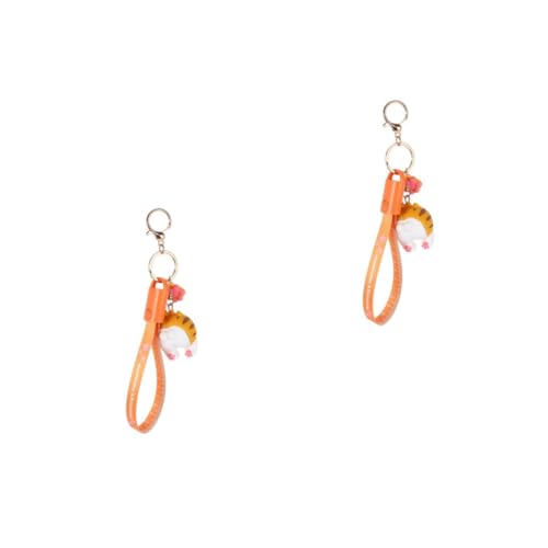 minkissy 2 Llaveros Colgantes Con Dibujos Animados Cable De Carga USB Tipo C Cable De Datos Para Teléfono Llavero Con Dibujos Animados Cable De Datos De Carga Llavero Naranja Abs