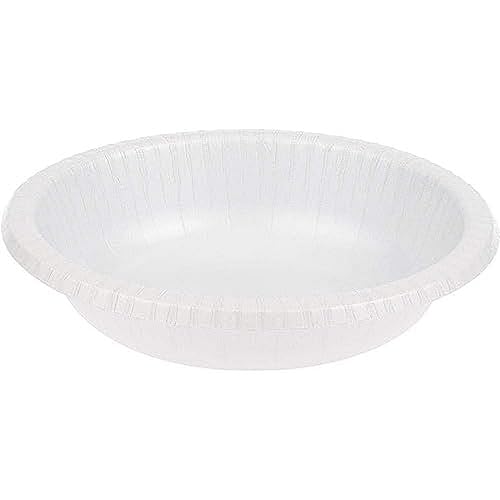 Creative Converting Touch of Color 20 Count Paper Bowl, 20 oz, White