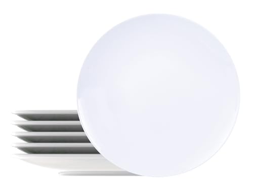 Tramontina - Assiettes plates rondes porcelaine 25 cm Leonora. Lot de 6.