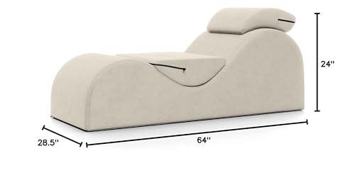 Avana Luvu Lounger - Chaise Lounge Chair for Yoga, Exercise, Massage - High Density Foam - Made in The USA - Beige