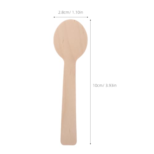 Cucharas de madera de abedul Healeved, 100 mini cucharas desechables para postres y especias 3