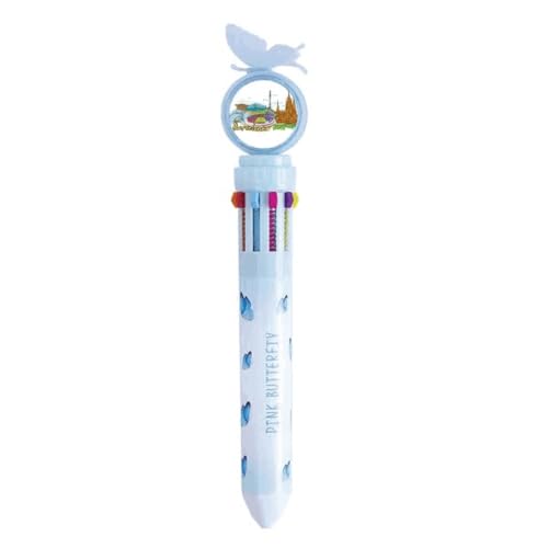 Stylo à bille multicolore rétractable sur le monument de Barcelone Espagne
