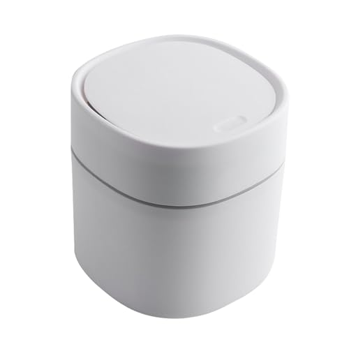 メリーmerry 卓上ごみ箱 ダストボックス フタ付き ミニサイズ ワンプッシュ 中身が見えない (ホワイト)