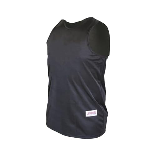 Premium Durable Boxing Jersey with Satin Finish Fabric - Comfortable & Stylish Training Gear for Unmatched Performance in Black, Size Youth-Large