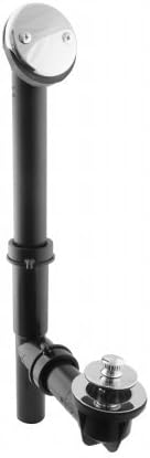 1.5 in. Black Tubular Twist and Close Bath Waste - Polished Chrome