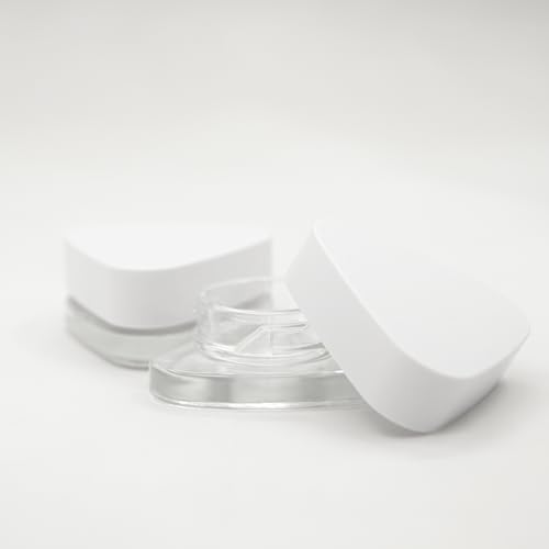 Child Proof 5ml Triangle Jar Glass Containers (60 Pack) - Triangle Jars (White Lid)3