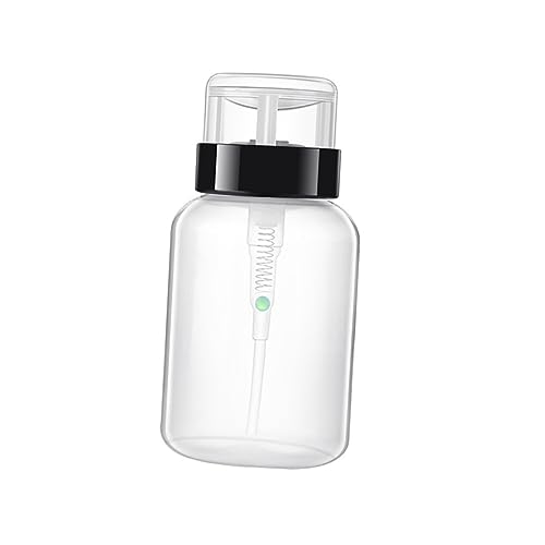 FOMIYES 6pcs 200ml Plastic Lockable Nail Polish Remover Pump Dispenser Bottle for Liquid Storage and Subpackage Black Bottle Mouth