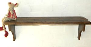 RusticWoodenCraftsHandmade Shabby chic country rustic reclaimed wood shelf - jacobean width 98cm