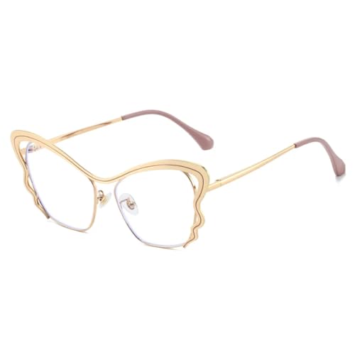 Lunettes uniques monture papillon rose doré aux finitions délicates