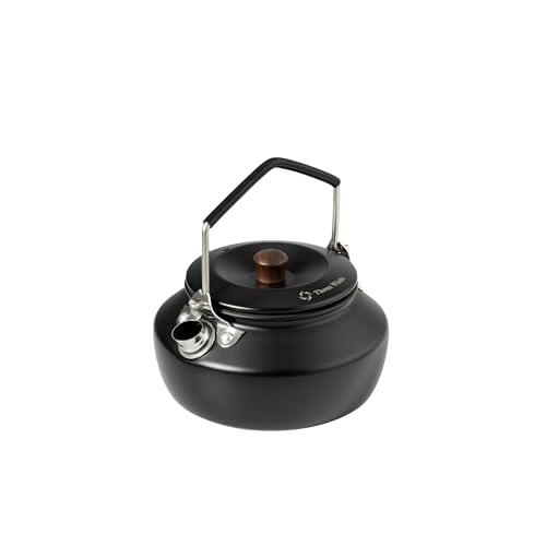 Thous Winds 0.6 Liter Lightweight Stainless Steel Camping Kettle Portable Camp Tea Pot, Outdoor Campfire Use, Black