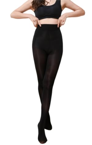 Image of 1 Pairs Black Shiny Sheer Tights Silk Comfort Stockings Oil Shimmery Nylons Pantyhose 40D Semi Sheer Control Top High Waist Tights
