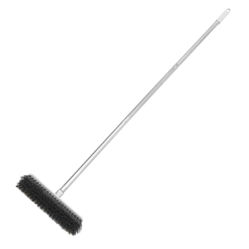 MUSISALY Long Handle Stiff Bristle Cleaning Brush Broom for Indoor Sweeping Wide Broom for Floor Cleaning Bath Kitchen Cleaner