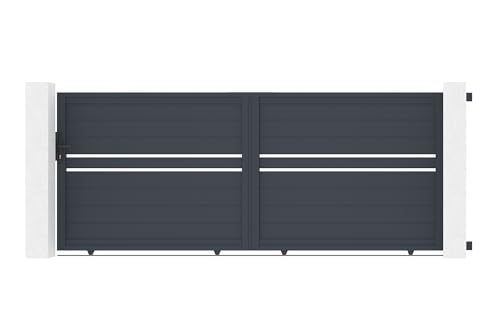 Casanoov Portail coulissant 3,5m CIMONE H.140cm alu + motorisation RANGER C300