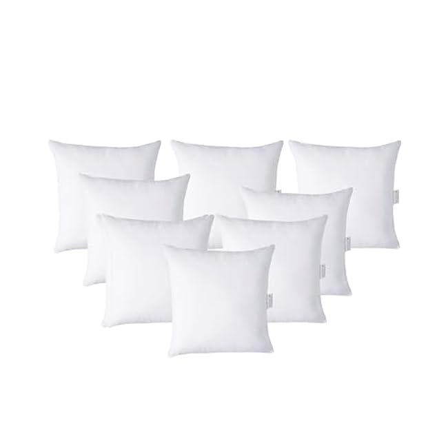 LANE LINEN 8 Pack 18x18 Throw Pillow Insert for Decorative Pillow Covers for Bed, Couch Pillows for Living Room, Fluffy Throw Pillows for Couch