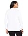 Just My Size Women's Plus Size Vneck Long Sleeve Tee, White, 3X