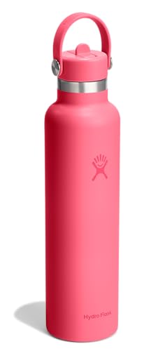 Image of Hydro Flask Water Bottle - Insulated Stainless Steel - Straw Lid, Non Spill, Leakproof in 24 Oz Popstar Pink