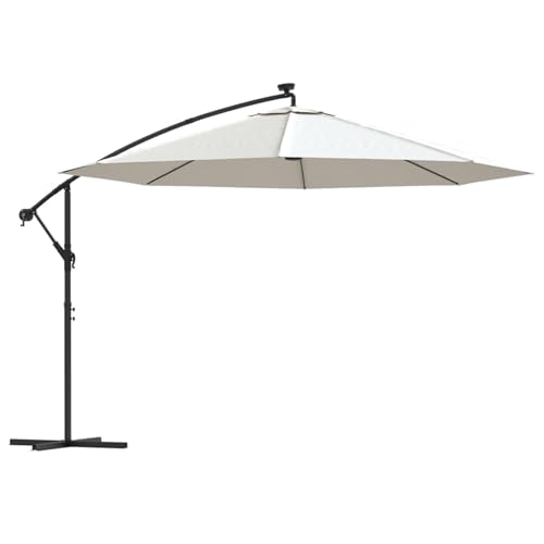 Parasol bordeaux mât en acier de 350 cm et finitions solaires