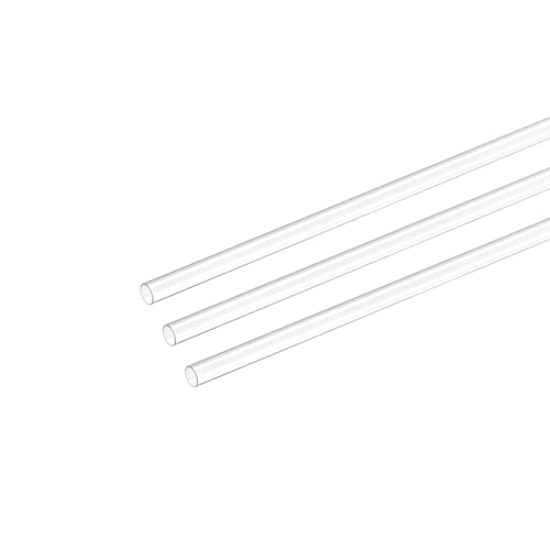 sourcing map Plastic Pipe Rigid Polycarbonate Round Tube Clear 0.16"(4mm) ID 0.2"(5mm) OD 6" (150mm) High Impact for Lighting, Models, Water Plumbing, Pack of 3
