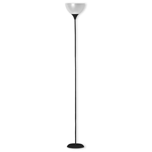 TIENDA EURASIA – Lampara de Pie | Medidas 22 x 22 x 185 cm | Material Metal + Plástico (PP) | Sin Bombilla | Lamparas de Pie para Salon, Dormitorio, Estudio y Oficina (Negro)