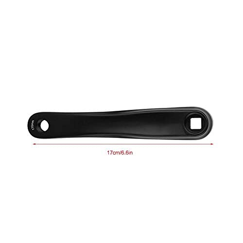 Fiets Crank Arm 170mm, Aluminium Linker Crank Arm Single Speed ​​Crankstel voor Mountainbike Vervanging Accessoire:(Zwart-ruitvormig gat