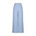 Womens Linen Wide Leg Pants Elastic Waist Boho Pants Summer Fashion Vacation Beach Casual Trousers for Holiday Light Blue