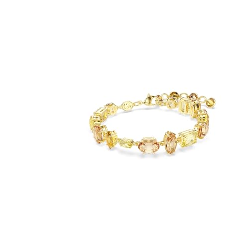 Swarovski Gema bracelet, Mixed cuts, Yellow, Gold-tone plated