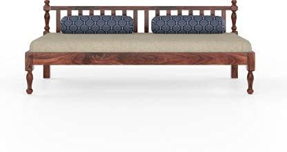 Image of Sheesham Wood 3 Seater Sofa Diwan Bed for Living Room Daybed Wooden Diwan Cot - Wooden Divan Sofa Bed Divan Bed with Premium Mattress Three 3 Seater Sofa for Living Room Home (Noah Walnut)
