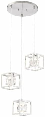 GEORGE KOVACS P1863-084-L San Marin Pendant, 3-Light LED 15 Total Watts, Brushed Nickel