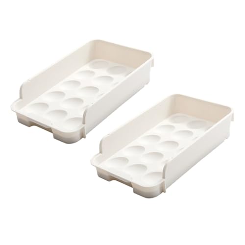 OSALADI 2 piezas Organizador de Huevos para Nevera Soporte Resistente y Grueso para Almacenamiento Seguro y Ahorro de Espacio Frigorífico