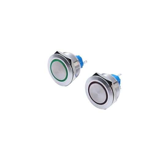 Interrupteur bouton plat 30mm métal verrouillage réinitialisation 24V