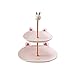 Aluminiowy obrotowy stojak do dekoracji ciast 2-poziomowy ceramiczny stojak na tort kreatywny stojak na babeczki prezentujący słodki stół deserowy talerz na owoce wesele wielokolorowy stojak na ciasto urodzinowe tacka na ciasto (kolor: A )