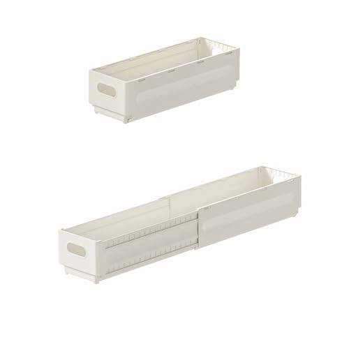 2 Pack Expandable Plastic Storage Boxes, Multi-Purpose Folding Organizer, Drawer Storage Divider For Bedroom, Kitchen And Snack Storage (s)