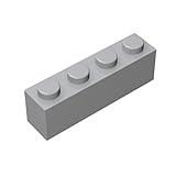 Classic Building Brick 1x4, 110 Piece Bulk Brick Block, Compatible with Lego Parts and Pieces 3010 (110 Pcs) (Light Gray)