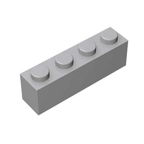 Classic Building Brick 1x4, 110 Piece Bulk Brick Block, Compatible with Lego Parts and Pieces 3010 (110 Pcs) (Light Gray)