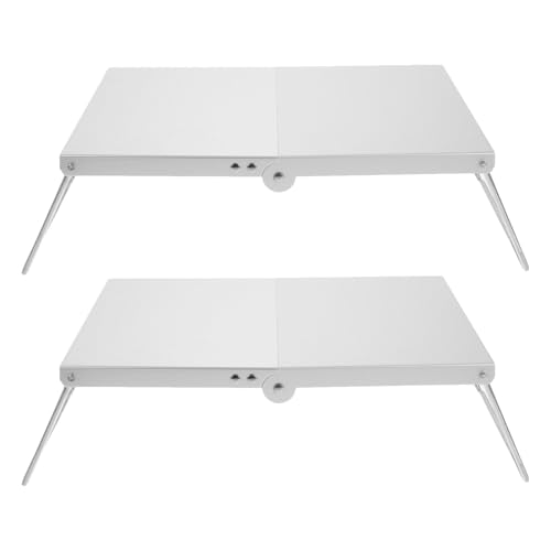 Table de camping pliante argentée mini table portable et bureau de sol alu - 2