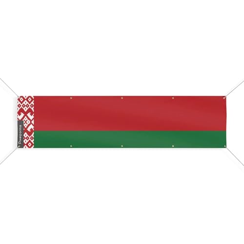 Drapeau de la Biélorussie 150x600cm grand format avec 10 oeillets de fixation
