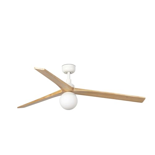 FARO BARCELONA 34279-11L - KLIM L Ventilador blanco/madera roble DC E27