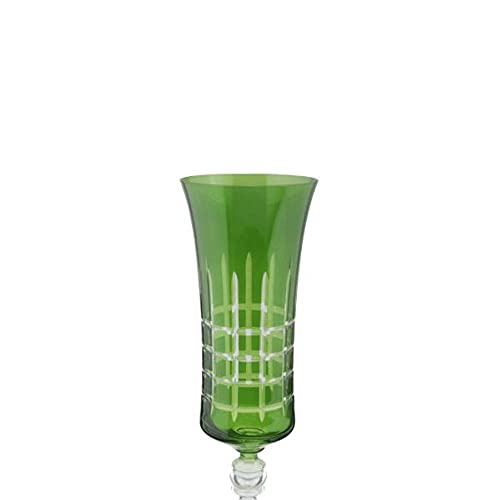 Taça para champanhe lapidada em cristal ecológico 190ml A25cm cor verde - Full Fit
