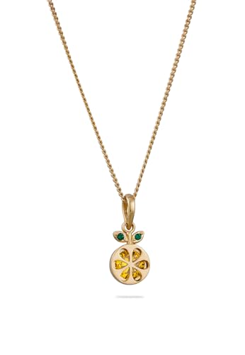 Collier pour femme en argent 925 avec pendentif orange de 60 cm
