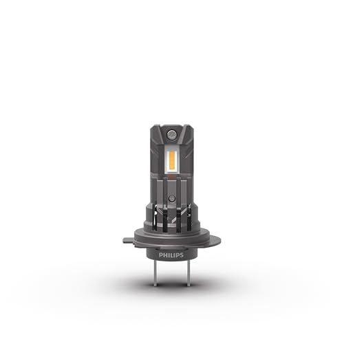 Philips WeatherVision LED car headlight bulb (H7/H18), ultra-compact direct-fit, Halogen color match, easy install, LED performance, 3500K, set of 2