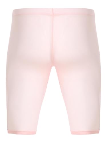 Mens Nylon Sheer Mesh Shorts Elastic Waistband Breathable Yoga Shorts Beach Swim Trunks2