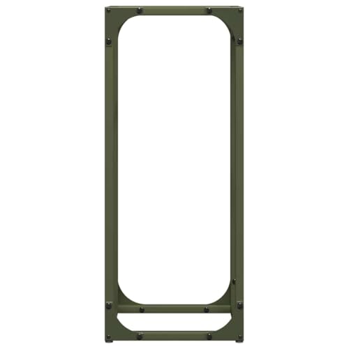 Rangement peu encombrant vert olive pour bûches et bois de cheminée - 6